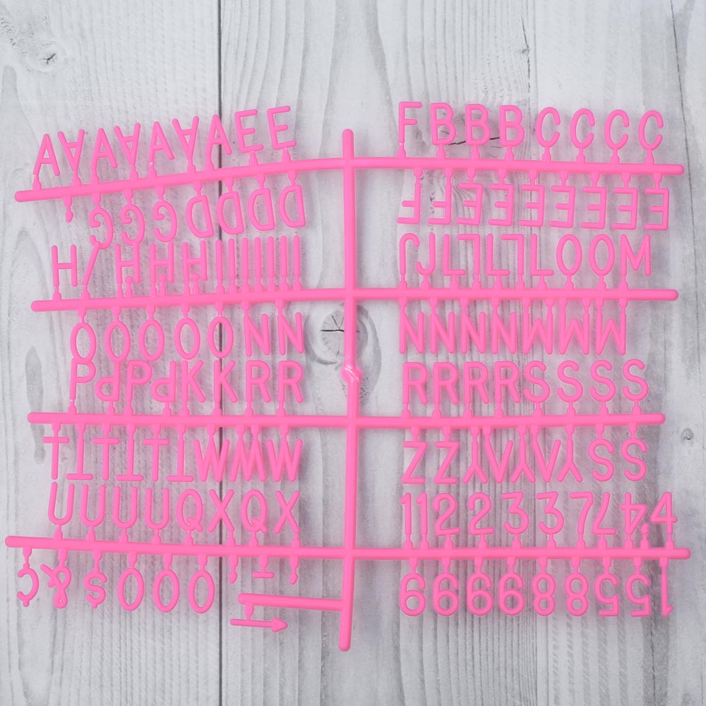 Розовый алфавит для леттерборда